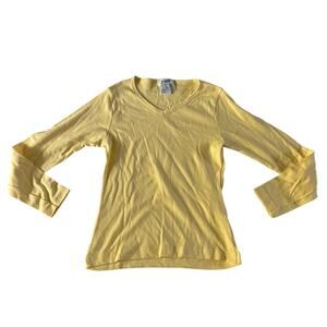 NWT Vtg Y2K 2000s Butter Yellow Baby Tee Sz M